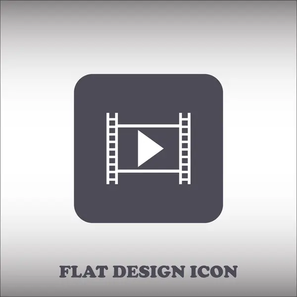 Icono de vídeo, ilustración vectorial. Estilo de diseño plano. — Vector de stock