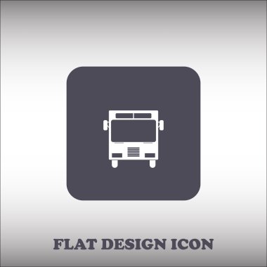 Otobüs simgesi, vektör illüstrasyonu. Düz tasarım biçimi
