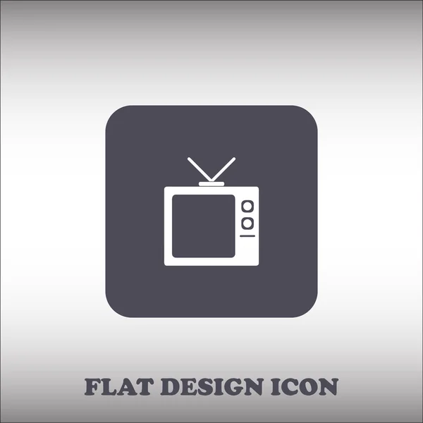 Flache Ikone der Fernsehbox — Stockvektor