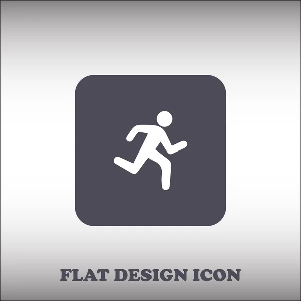 Hombre en ejecución icono, ilustración vectorial. Estilo de diseño plano — Vector de stock