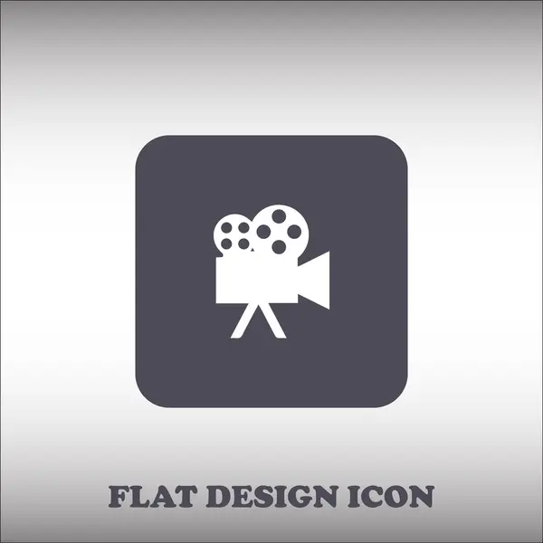 Icono de videocámara, ilustración vectorial. Estilo de diseño plano . — Vector de stock