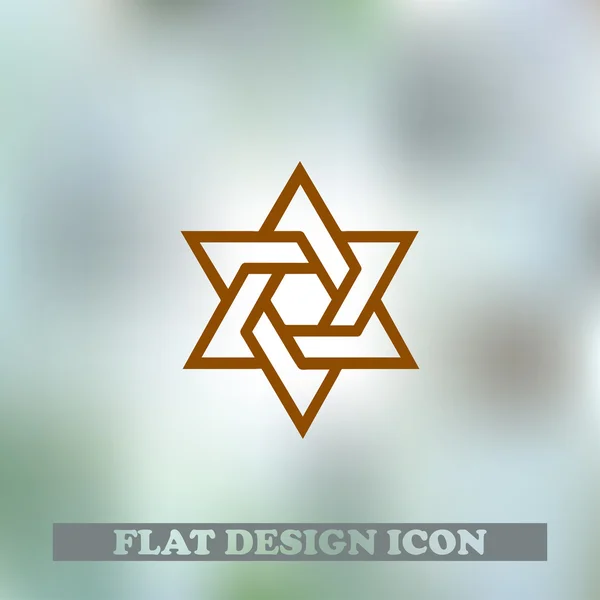 David star icon, vektorillustration. flacher Designstil. — Stockvektor
