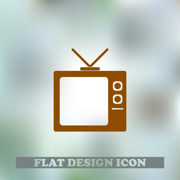 TV pictogram platte vector — Stockvector