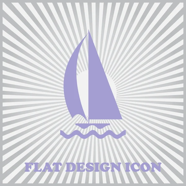 Barco barco plano icono — Vector de stock