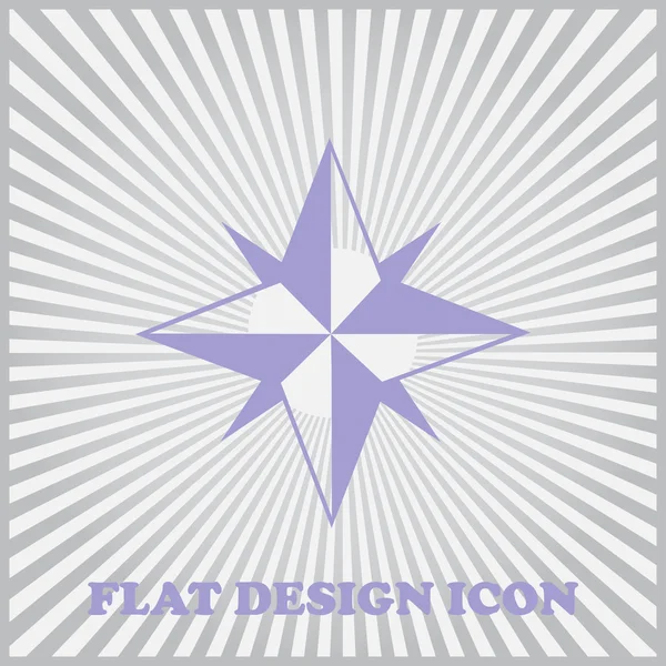 Icono de brújula, ilustración vectorial. Estilo de diseño plano — Vector de stock