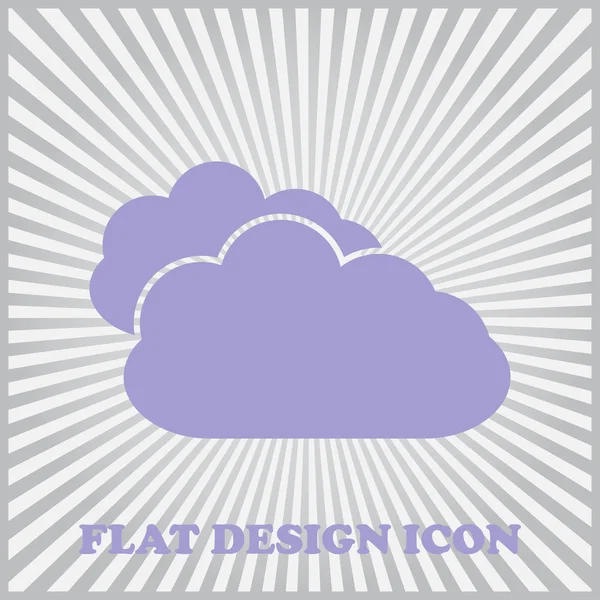 Ícone plano da nuvem — Vetor de Stock