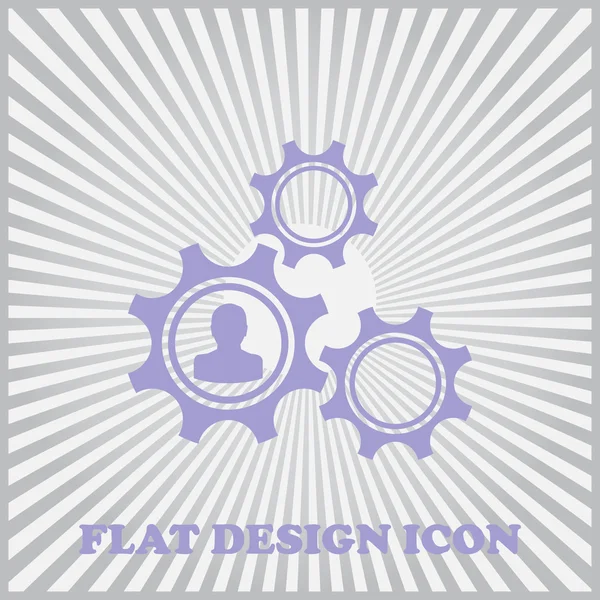 Gears vector icon. Flat design style — Stock Vector