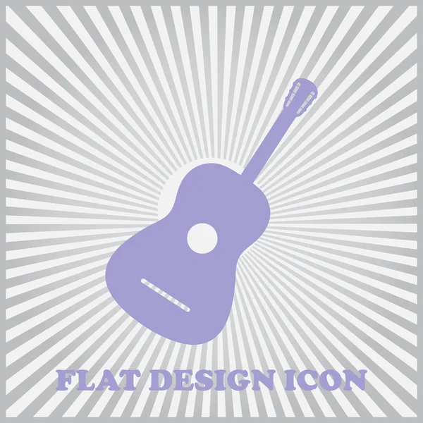 Guitar vector icon. Flat design style — Stock Vector