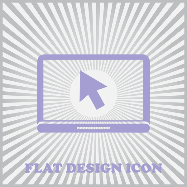 Laptop platte vectoricoon — Stockvector