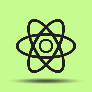 Atom düz vektör simgesi