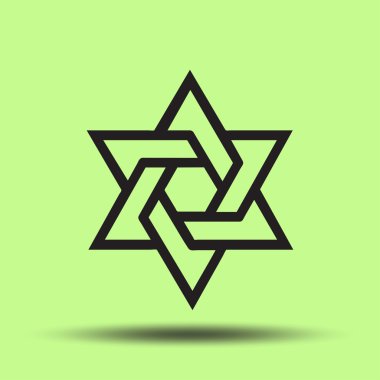 David yıldız simgesi, vektör çizim. Düz tasarım stili.