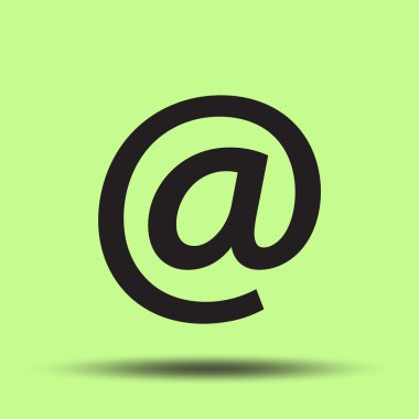 E-posta işareti düz simgesi