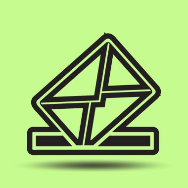 Posta simgesi, vektör illüstrasyonu. düz tasarım biçimi