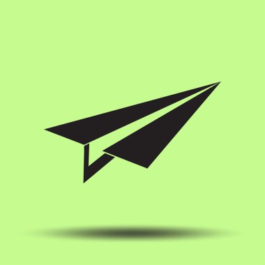 Uçak simgesi, vektör çizim. Düz tasarım