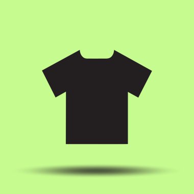 T-shirt simgesi, vektör çizim. Düz tasarım stili