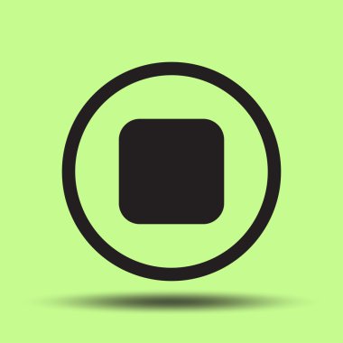 Düğme vektör simgesi durdurmak. Düz tasarım stili