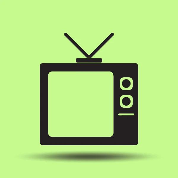 Icono plano de la caja de TV — Vector de stock