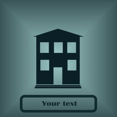 House simge. Yuvarlak düğmesi. Vektör çizim