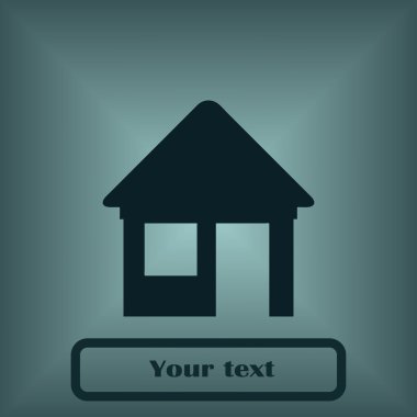 House simge. Yuvarlak düğmesi. Vektör çizim