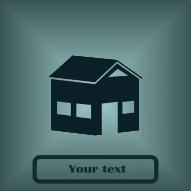 House simge. Yuvarlak düğmesi. Vektör çizim