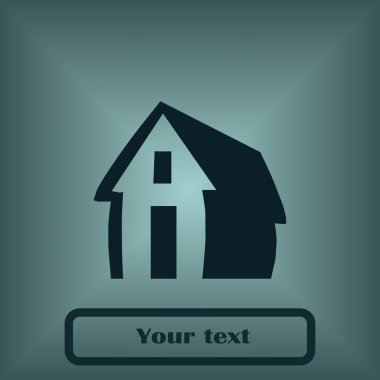House simge. Yuvarlak düğmesi. Vektör çizim