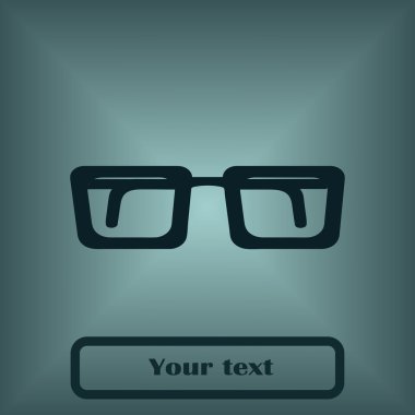 Gözlük simgesi. Düz tasarım stili