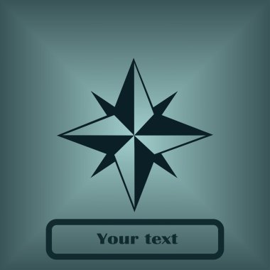 Pusula simgesi, vektör illüstrasyonu. düz tasarım biçimi