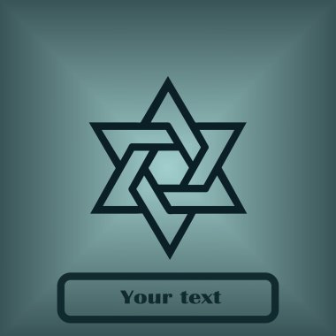 David yıldız simgesi, vektör çizim. Düz tasarım stili.