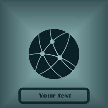 Küre simgesi. Düz tasarım stili