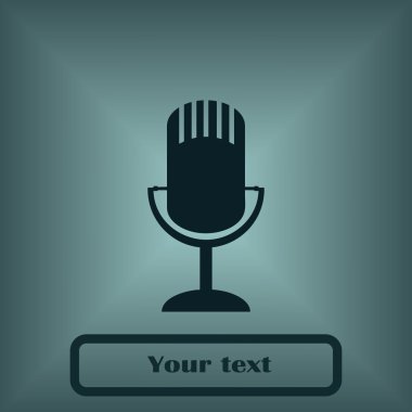 Mikrofon ikonu, vektör illüstrasyonu. Düz tasarım biçimi.