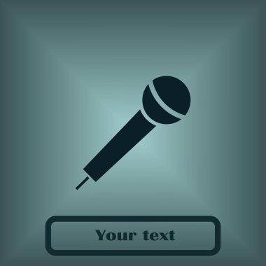 Mikrofon ikonu, vektör illüstrasyonu. Düz tasarım biçimi.