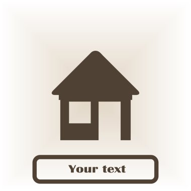 House simge. Yuvarlak düğmesi. Vektör çizim