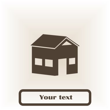 House simge. Yuvarlak düğmesi. Vektör çizim