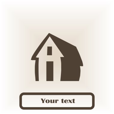 House simge. Yuvarlak düğmesi. Vektör çizim
