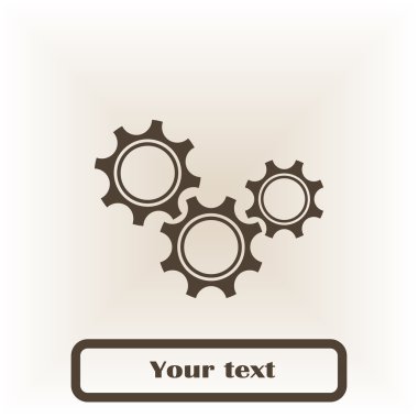 Gears'ı simge vektör. Düz tasarım stili