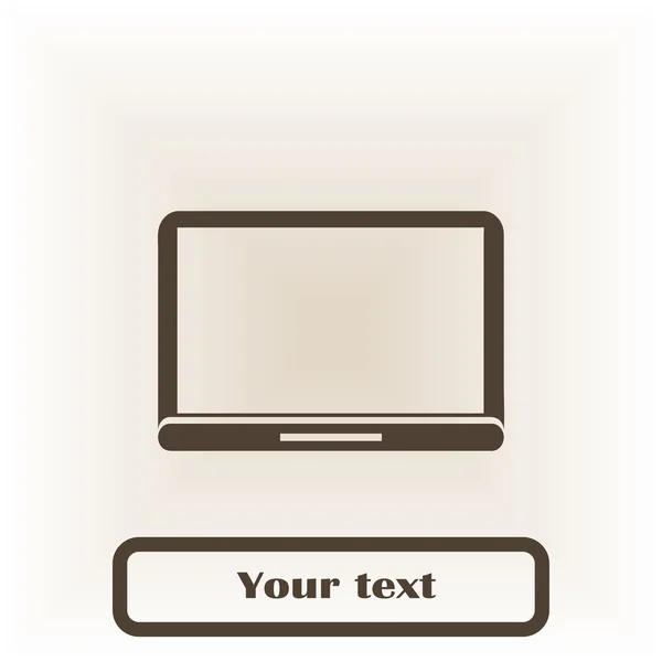 Het pictogram van de laptop. platte ontwerp — Stockvector