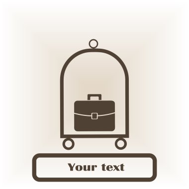 Otel sepeti simgesi. Yuvarlak düğmesi. Vektör çizim.