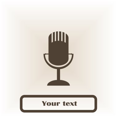 Mikrofon ikonu, vektör illüstrasyonu. Düz tasarım biçimi.