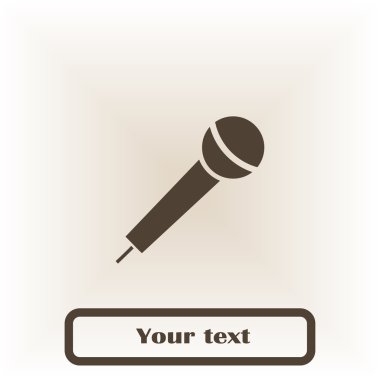 Mikrofon ikonu, vektör illüstrasyonu. Düz tasarım biçimi.