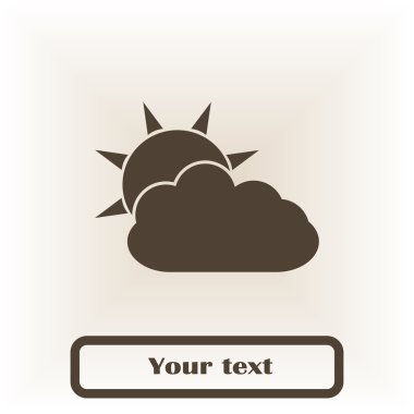 Bulut, vektör çizim düz simgesi.