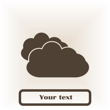 Bulut, vektör çizim düz simgesi.