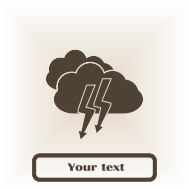 Bulut, vektör çizim düz simgesi.