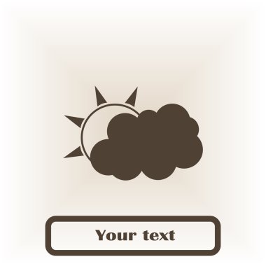 Bulut, vektör çizim düz simgesi.