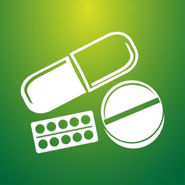 Hapları simgesi. Düz tasarım stili.