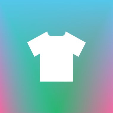 T-shirt simgesi, vektör çizim. Düz tasarım stili