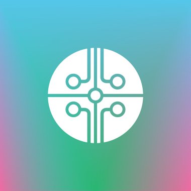 çip simgesi, vektör çizim. Düz tasarım stili