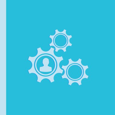 Gears'ı simge vektör. Düz tasarım stili