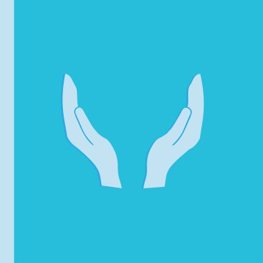 Eller simgesini. düz tasarım