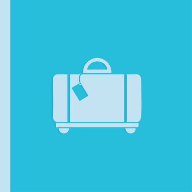 Bagaj arabası simgesi. Yuvarlak düğmesi. Vektör çizim.