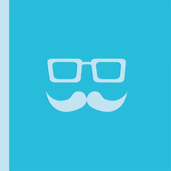 Bigode e óculos ícone, ilustração vetorial. Estilo de design plano . — Vetor de Stock